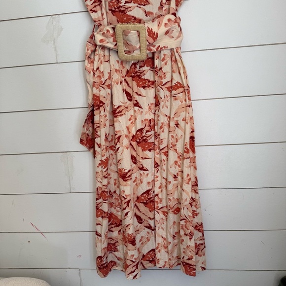 ASOS floral midi dress with belt - Picture 4 of 8